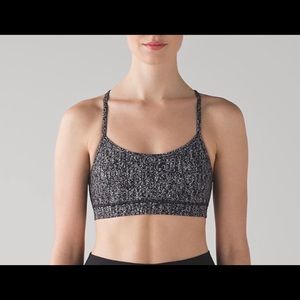 Lululemon Flow Y Sports Bra Black/White Speckled